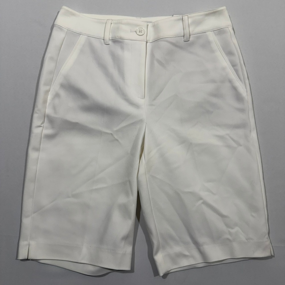 WHBM White House Black Market Bermuda Shorts Size 0 White 10 Inch Stretch NWT